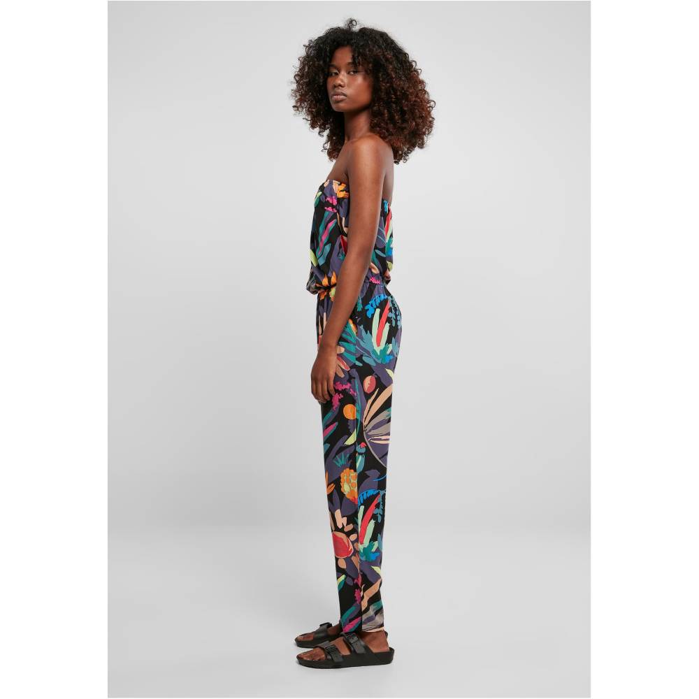 Urban Classics - Viscose Bandeau blackfruity Jumpsuit - Noir